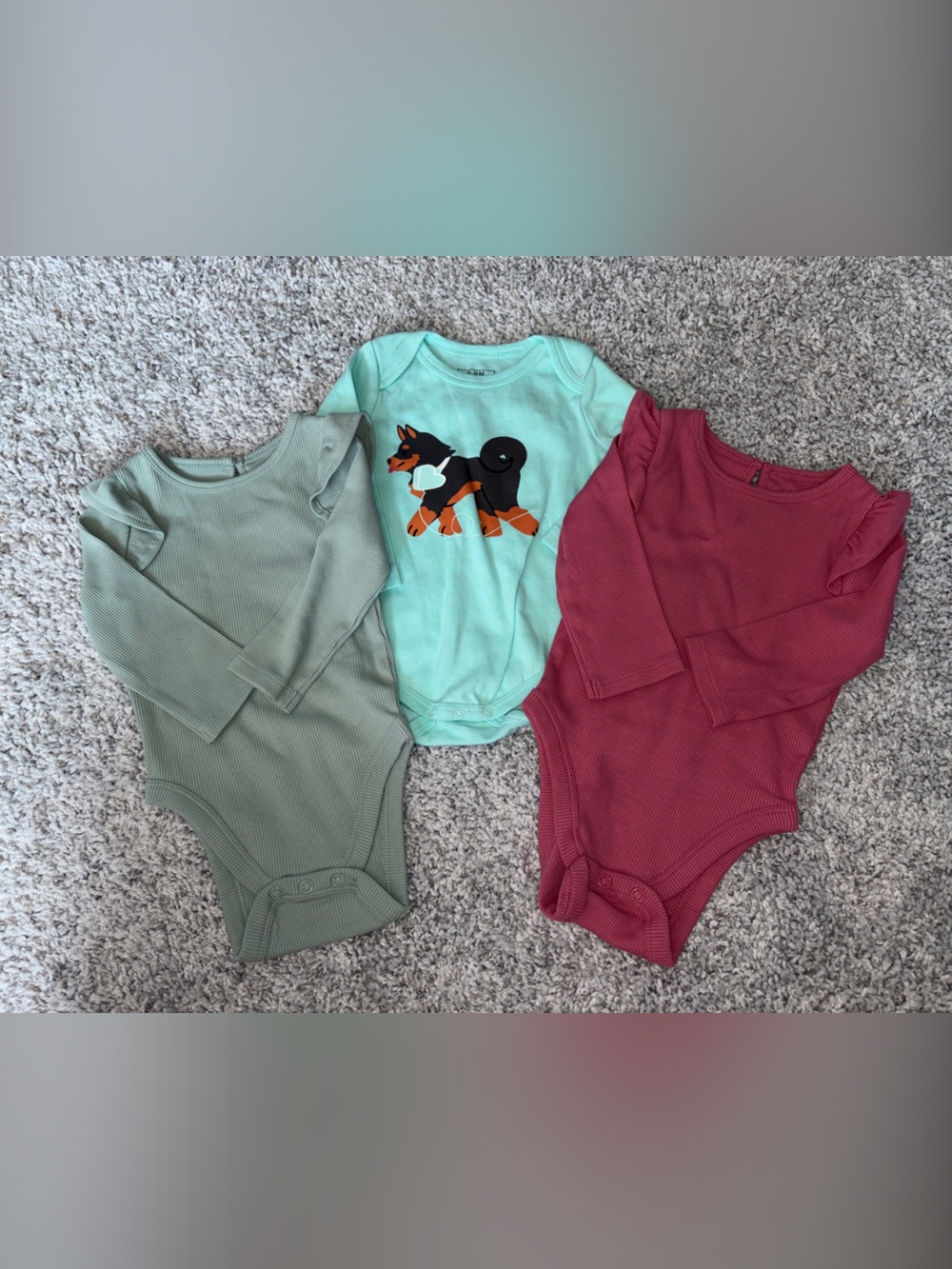 Baby girl long sleeve bodysuit bundle